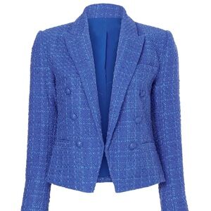 L'AGENCE Royal Blue Tweed Blazer